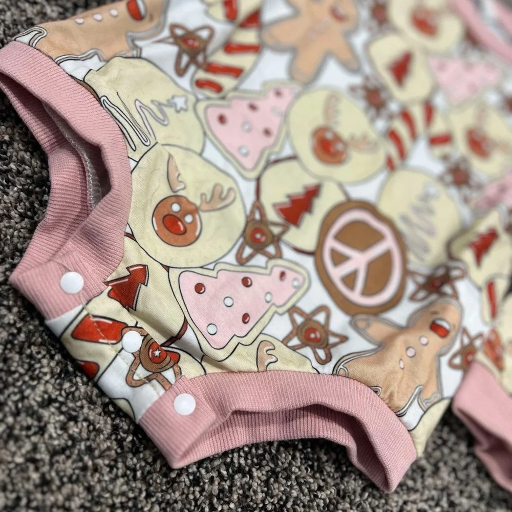 Pink Patterned Kids One Piece - Picture 2 of 2